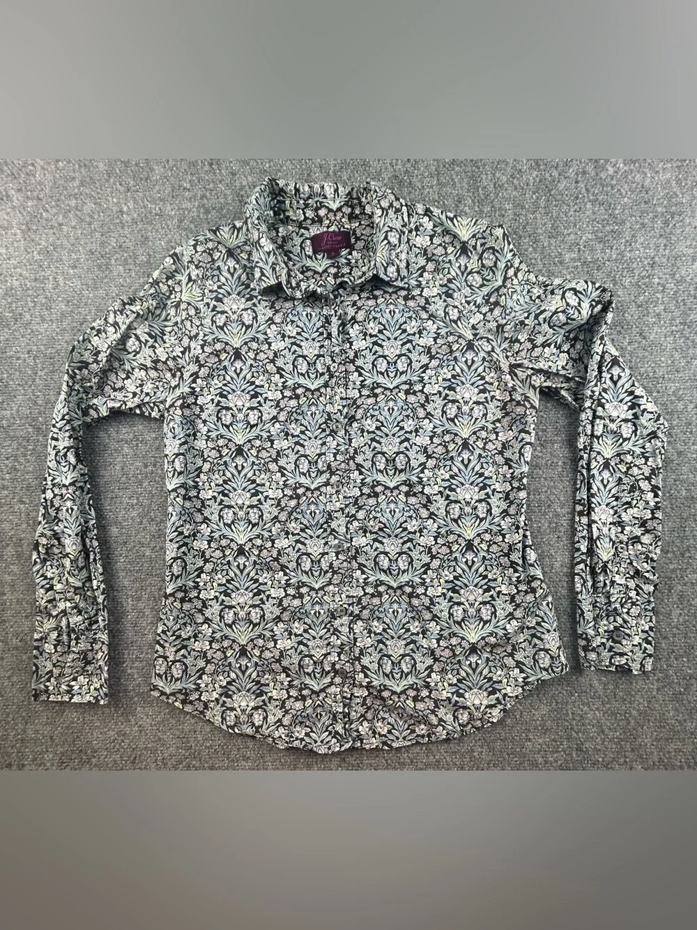 J Crew Liberty Floral Print Long Sleeve Button Down Shirt Womens 8